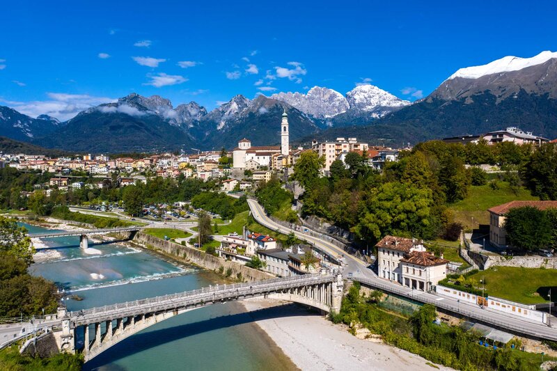 Belluno Veduta Piave E Centro Storico